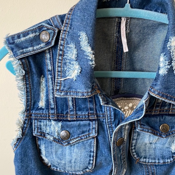 Free People boho denim vest, size S - Picture 7 of 9